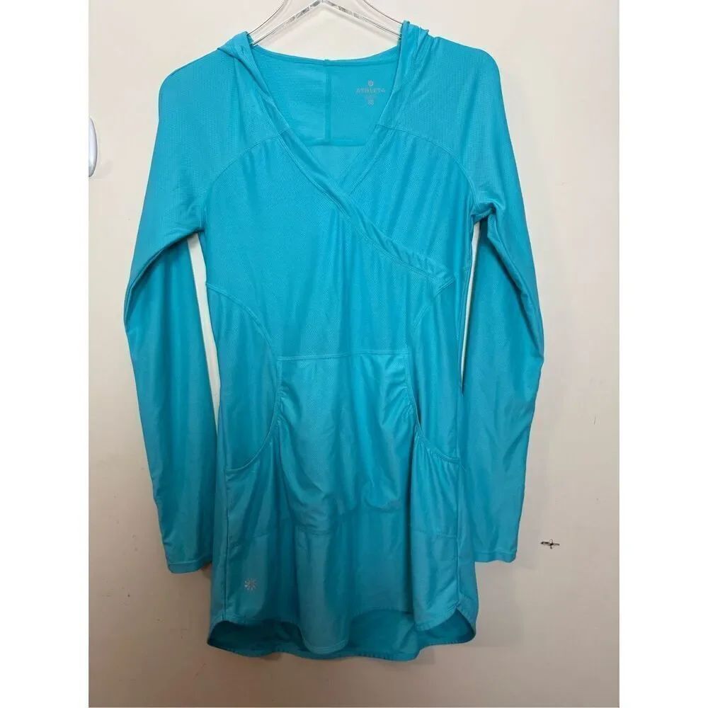 ATHLETA Wick-It Wader Pullover Coverup Green Size XS #906170 Beach Pool Coast Sw